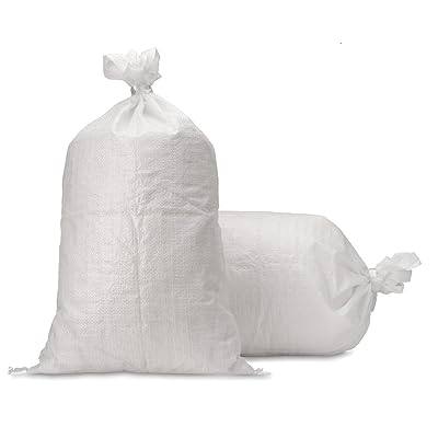 UpNorth Sand Bags - Empty White Woven Polypropylene Sandbags w/Ties, w/UV Protection; size: 14" x 26", Qty of 10