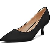 mysoft Kitten Heels for Women Low Heel Pumps 2 Inch Closed Toe Wedding Dress Shoes