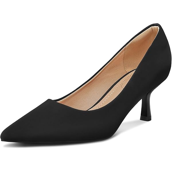 Amazon.com | XYD Women Versatile Crocodile Style Low Kitten  Women\'s Black Croc Pattern 3.5 in / 4 in Kitten Heel Closed Toe Pump Dress Shoes main image 0