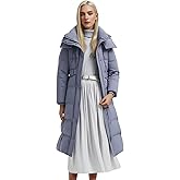 BOSIDENG Women's Winter Long Down Jacket Hooded Removable Cap Waisted Thickened Warm Winter Jacket
