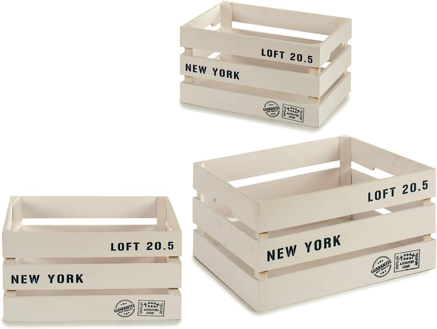 AR Set 3 Cajas almacenaje, Madera Blanca: Amazon.es: Hogar