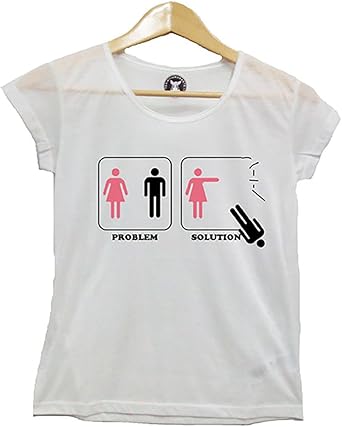 Tshirt Donna Problem Solution Matrimonio Ignoranza Party Tshirt Virali Frasi Virali Scritte Divertenti Marito E Moglie Amazon It Abbigliamento