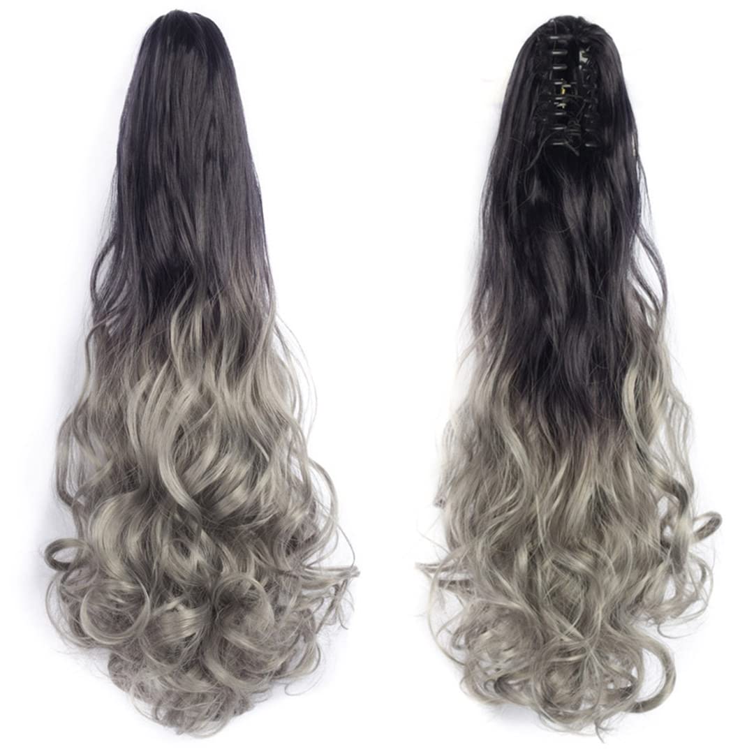 22 Inch Long Wavy Hair Ponytail Synthetic Wrap On
