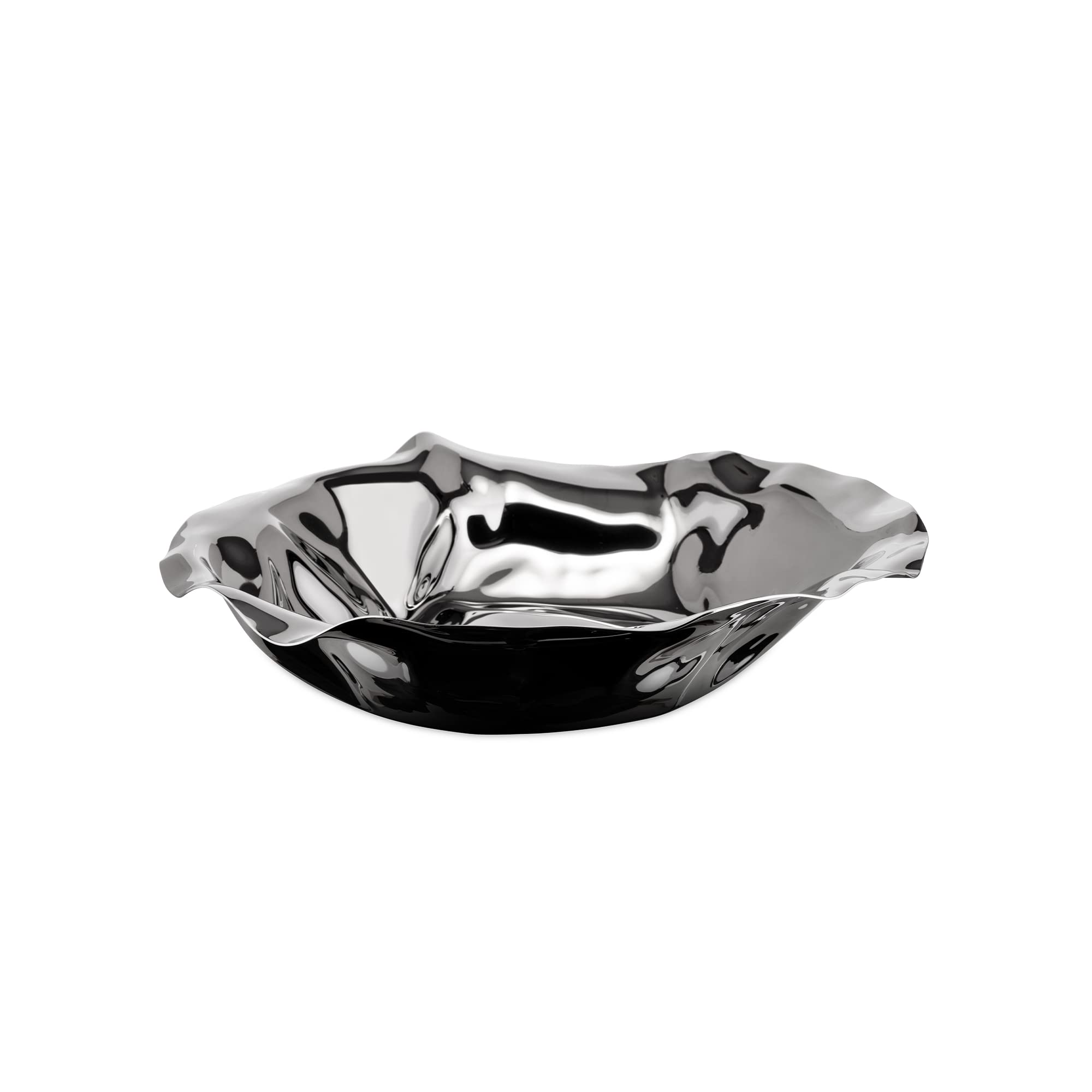 Alessi Sarria fruit bowl, Steel, 27cm x 7.5cm x 30cm, Silver