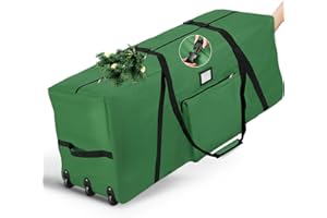 FAMIROSA Rolling Christmas Tree Storage Bag 7.5ft, Xmas Artificial Tree Storage Bags with 3 Swivel Wheels, 600D Oxford Fabric