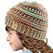 Kids Ages 2-7 Quad Color Chunky Thick Stretchy Knit Slouch Beanie Hat Rainbow