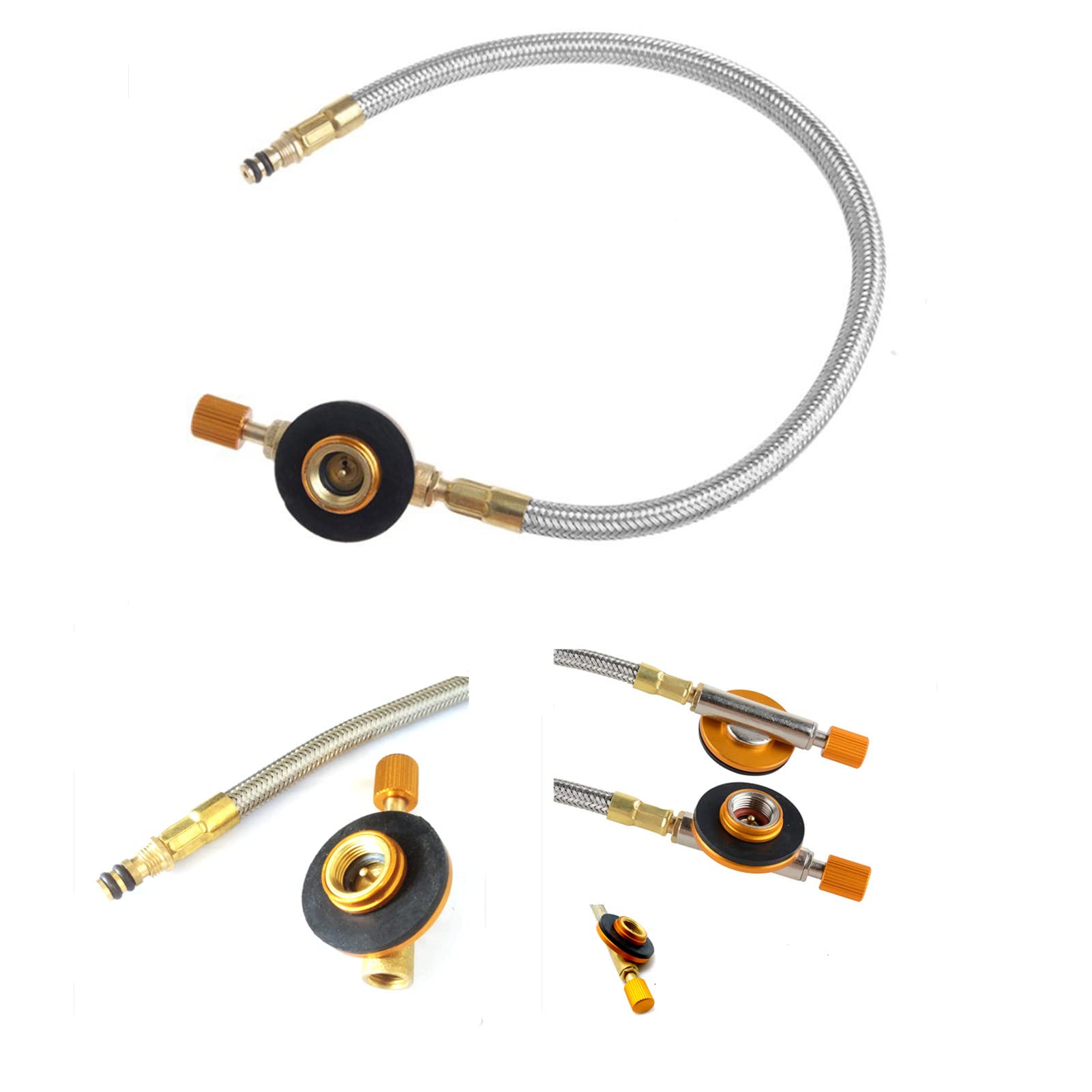 MOVKZACV Gas Stove Adapter Portable Camping Outdoor Hiking Hose Connector Regulator Burner Flexible Furnace Switch Gas Stove Adapter