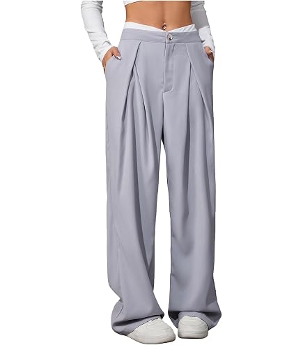 Verdusa Women's Color Block Asymmetrical High Waist Button