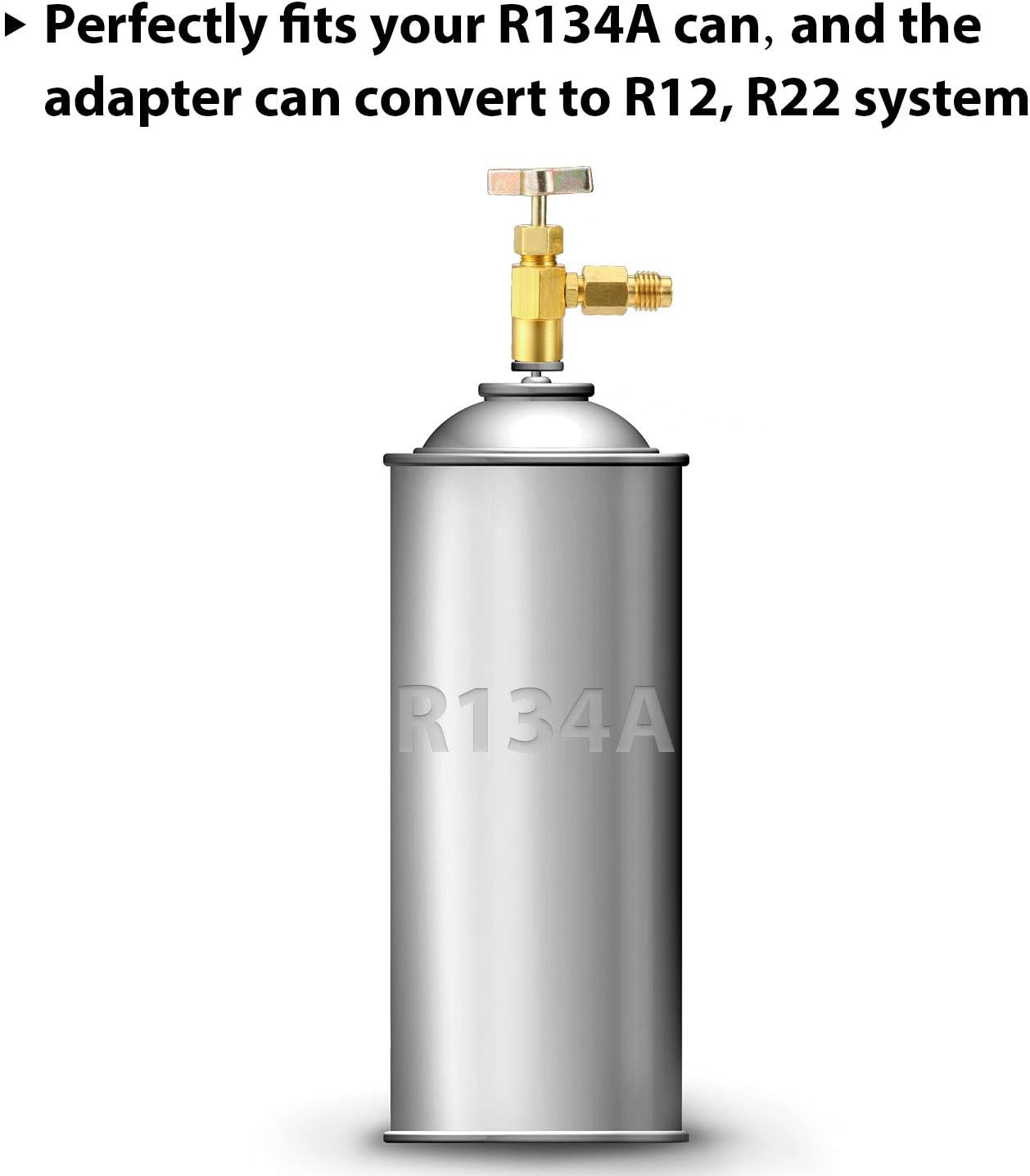 3 Pieces R134A Refrigerant Opening Valve 8401 Top Style Metal Can Tap 6015 Refrigerant Tank Vacuum Pump Adapter to R12 1/2 Female to 1/4 Male Flare 6014 Pump Adapter 1/4 Flare Female to 1/2 Male: Automotive