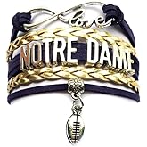 DOLON Infinity Love Notre Dame Football Bracelet College Team Gift
