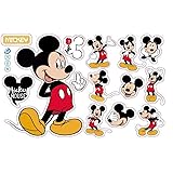 SchwartsCount Mickey Mouse 13pcs Wall Decals for Kids Baby Bedroom Nursery, Disney Mirror Window Walls Stickers Removeable Vi