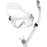 Cressi Panoramic Wide View Mask & Dry Snorkel Kit for Snorkeling, Scuba Diving - Pano 3 & Supernova Dry: Designed in Italy