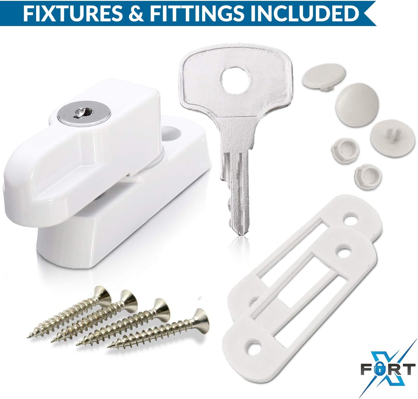 XFORT® 4 Pack Door Jammer and Window Locks for uPVC Doors and Windows