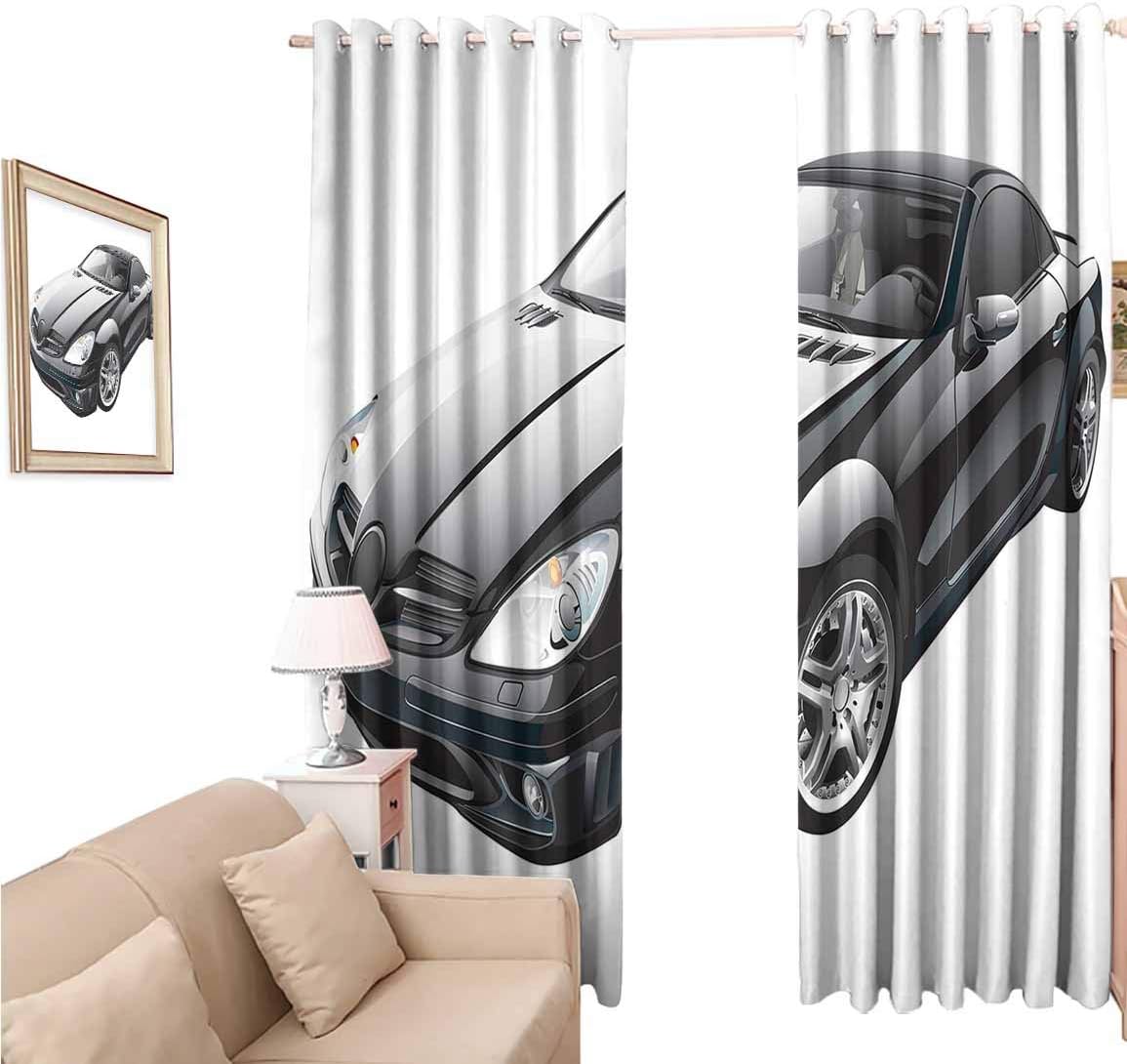 oobon Blackout Curtains, Cars Black Modern Sport Car Drive