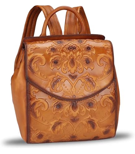 Amazon.com: The Sak Ventura Backpack in Leather, Adjustable Convertible Strap, Tobacco Floral Emboss : Clothing, Shoes & Jewelry