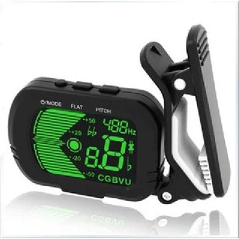 Musedo T-40 Accurate and Easy to Use Clip-on Tuner For Chromatic Guitar Bass Violin C Key Ukulele D Key Uklele(Black)