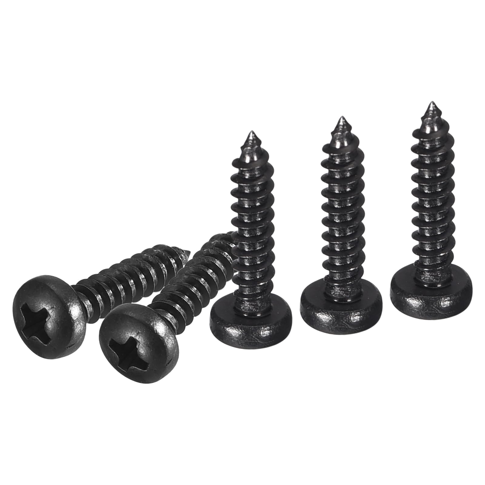 DTGN #4x1/2" Phillips Pan Head Self-tapping Screw - 50Pack - Black Oxide Carbon Steel Sheet Metal Screws Wood Screws