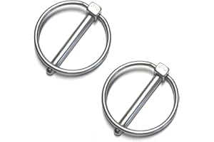 US STAINLESS 2 Pieces Stainless Steel 316 Linch Pin Ring Catch 10.6mm or 3/8" Marine Grade