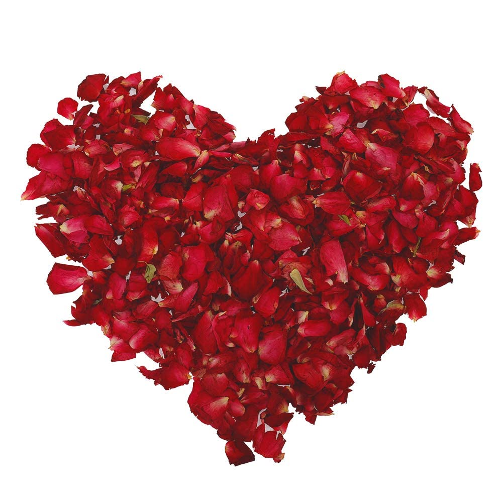 Dried Rose Petals,100 Grams Dry Rose Flower Natural Biodegradable Red Rose Petals Dry Rose Petal for Foot Bath Spa Confetti Weddings Romantic Night