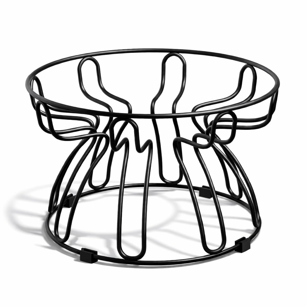 Photo 1 of Raised Cat Bowl Stand Metal - Elevated Cat Food Dish Holder with Anti-Slip Sleeves - Lifted Feeding Station Anti Vomiting - 6.7" W x 3.9" H - Black (Bowl Not Included)