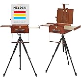 MEEDEN Plein Air Easel - Portable Tabletop for Outdoor Painting, Pochade Box with Travel Tripod, Multi-Functional Outdoor Sketching