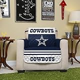 NFL Dallas Cowboys Chair Reversible Furniture Protector with Elastic Straps, 75-inches by 65-inches