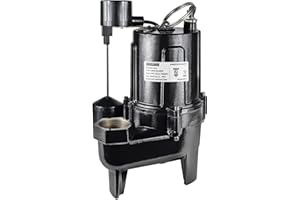 WASSERMANN 3/4 HP Sewage Pump 2 inch Discharge with Auto Float Switch, 115V 7200 GPH Cast Iron Submersible Sewage Pump, Sump Pump for Basement Sump Basin Sewer Well 2" NPT Discharge with 10 FT Cable