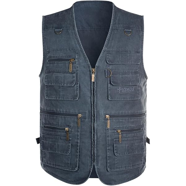 OU YA WOLF Men's Vest Utility Work Hunting Travel Fishing Multi
