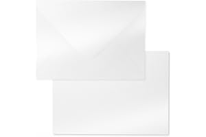 Shimmer Shiny White Envelopes 5.25 x 7.25 inches 100 PCS, Goefun A7 Euro V Flap Envelopes with Gummed Seal for 5 x 7 Cards, W