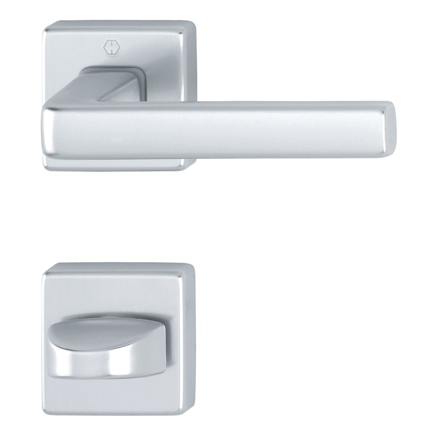 Hoppe Lever H Dublin with Rosette Square WC โ Silver Anodised Aluminium โ 3796091