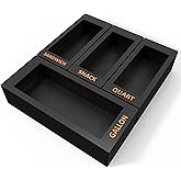 DALSHABET Bamboo Storage Bag Organizer for Kitchen Drawer, 4 Separate Food Storage Bag Organizer, 12x14 Baggie Organizer Dispenser for All Brands Gallon, Snack, Sandwich & Quart Slider Bags Black