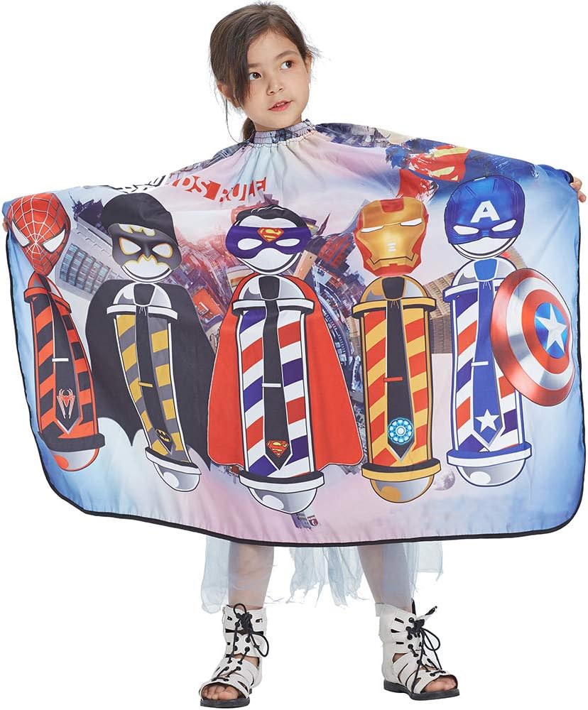 DOKKIA KIDS  Barber  Cape Haircut Hair Cutting Children Toddler Boys Girls Hairdressing Salon Styling Cloth Apron Cover Gown