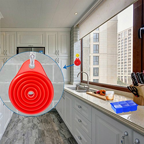 Large Silicone Ice Cube Tray Molds Kitchen Gadgets for Whiskey,Sphere Ice Balls Maker with Bonus Funnel for Scotch,Cocktails & Bourbon, VIWIEU Round Flexible Wine Bar Tray Tools, Set of 3