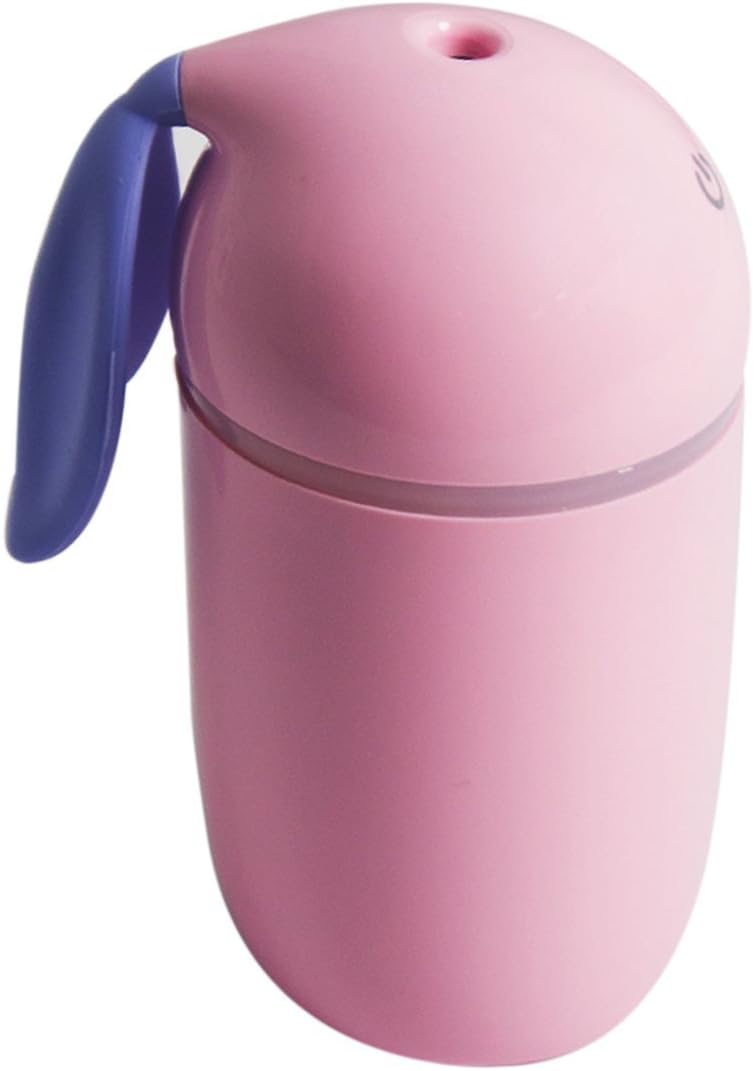 Angelia Girl Mini Aroma Essential Oil Diffuser 200ML Air Purifier Water Cool Mist Humidifier USB Desktop Air Cleaner with LED Light Cute Aroma Diffuser Rabbit Pink Design for Home Office Study Yoga Spa