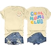 Mama Shirts Cool Moms Club Shirt for Women: Funny Mama Graphic Tshirt Mom Life Casual Tops