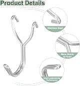 sourcing map Pegboard Hooks Stainless Steel 1 Inch Spacing Metal Hanging view 3