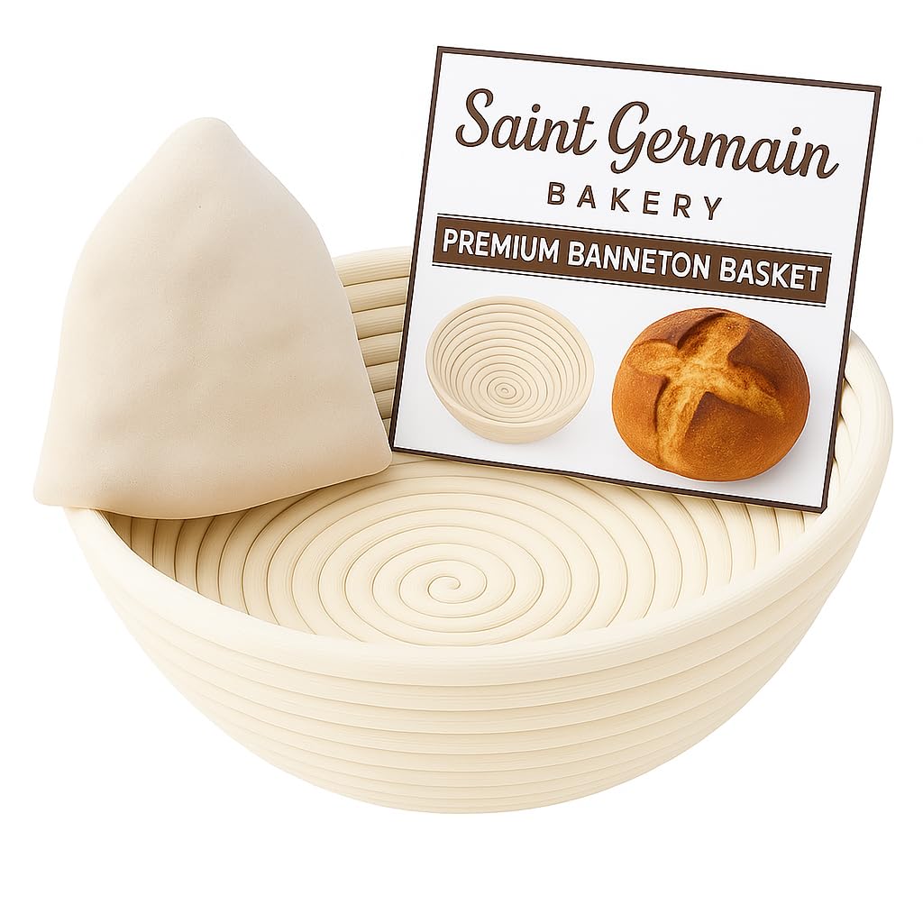 Photo 1 of *USED*
Saint Germain Bakery Premium Round Bread Banneton Basket with Liner - Perfect Brotform Proofing Basket for Making Beautiful Bread (9 inch)