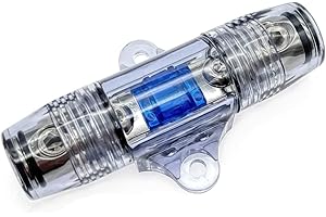 JZK 6-10 Gauge AWG 12mm Wire in-Line ANL Fuse Holder with Built-in 60 Amp Fuse for car Audio Amplifier, 60A ANL Fuse with in-