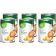 Amazon Fresh, Yellow Cling Sliced Peaches in Fruit Juice, 15 Oz (Previously Happy Belly, Packaging May Vary) (Pack of 6)