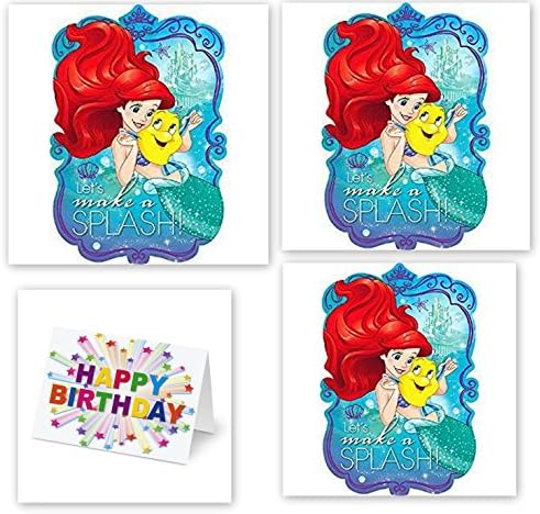 Hallm Princess Little Mermaid Ariel Decoration Party Birthday Invitations Invite 24PC Plus Birthday Card