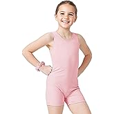 Tottog Girls Gymnastics Dance Sleeveless Leotard with Shorts, Toddler Kids Tank Tumbling Biketard Unitard Outfit
