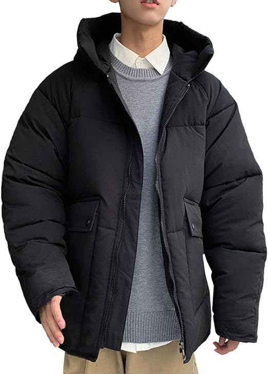 Amazon スティーグル ダウンジャケット ダウン 冬服 アウター 防寒 フード付き 韓国風 メンズ冬服 メンズ冬服おしゃれ メンズ冬物 メンズ冬 メンズアウター メンズアウター冬 メンズアウタージャケット お洒落 トップス おしゃれ服 メンズファッション ユッタリ 韓国