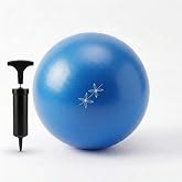 Ahava Acts Mini Pilates Ball 9 Inch with Pump &ndash; Exercise Ball for Barre, Yoga, Core Strength &amp; Balance &ndash; Anti-Burst, Lightweight Home Workout Ball