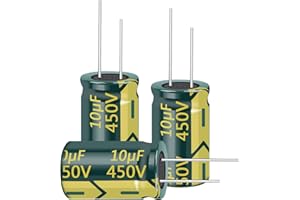 Cermant 10pcs 450V 10UF Capacitor 10X17MM(0.39x0.67in) High Frequency Aluminum Electrolytic Capacitors for TV, LCD Monitor, Game