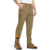 BGOWATU Men's Snow Ski Insulated Pant Waterproof Fleece Lined Winter Hiking Pants Warm Snowboard Pant with Zipper Pockets