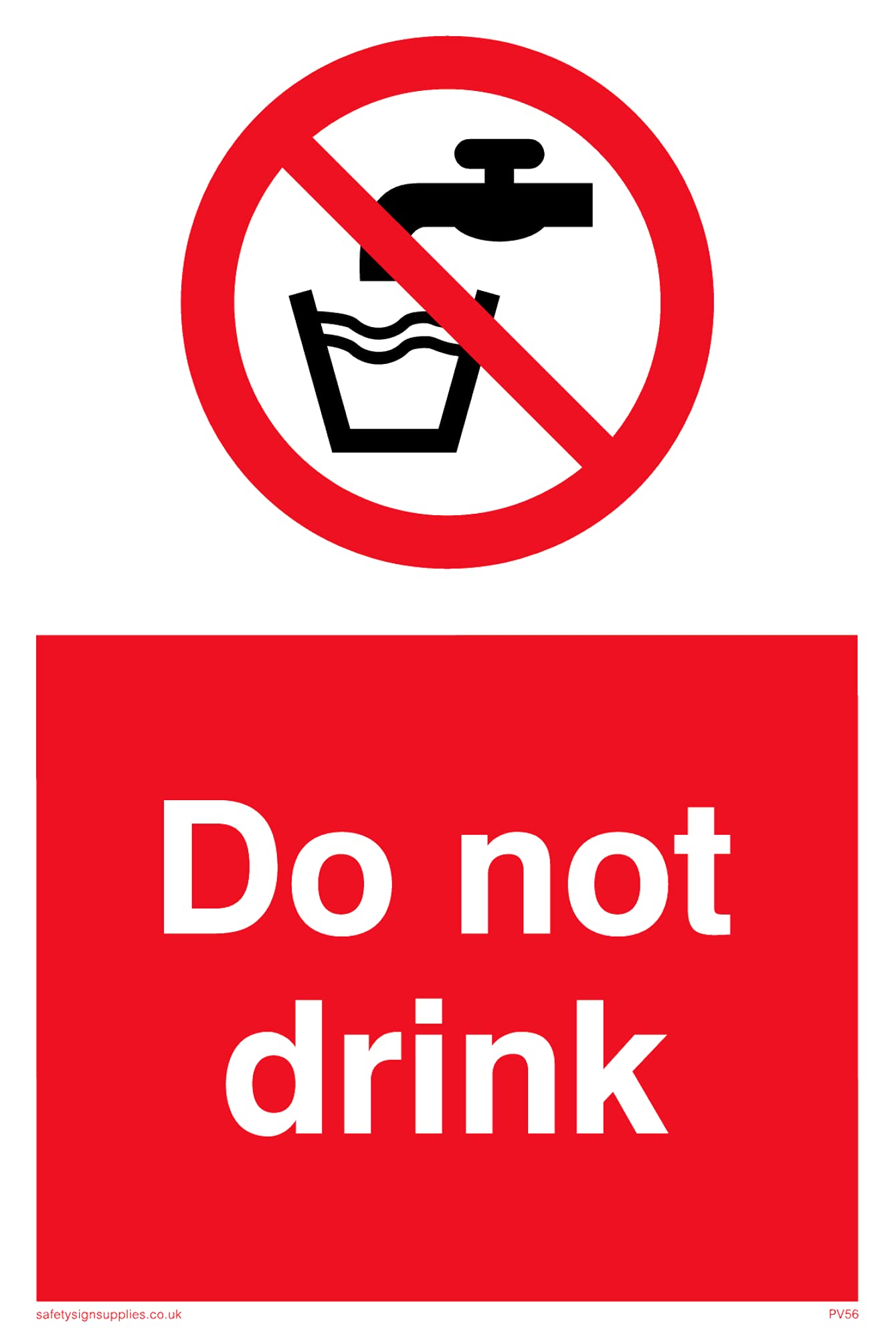 Pack of five - Do Not Drink Sign - 100x150mm - A6P