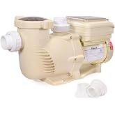 XtremepowerUS SuperFlow Variable Speed High-Flo Pool Pump In-Ground Swimming Pool Energy Efficient 230V, 1-1/2&rdquo; &amp; 2&rdquo; Adapter Build-in Timer Control Panel (2.2, Horsepower)