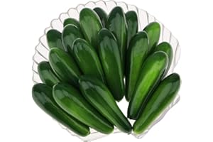 Woration 20pcs Simulation Mini Green Cucumber Decorations Artificial Lifelike Fake Foam Vegetables Model for Home House Kitchen Party Cabinet Display Photo Props
