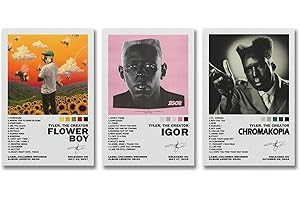 A Set Of 3 Tyler Poster The Creator Album Cover Signed Poster for Room Aesthetic Canvas Wall Art Bedroom Decor 08x12inch(20x3