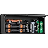 VEVOR Metal Wall Cabinet, 30.31W x 12.01D x 14.02H Inch, Floating Garage Tool Cabinet with Up-Flip Door, 120 lbs Load per Shelf, Fit for Garage, Basement, Kitchen, Warehouse, Assembly Required